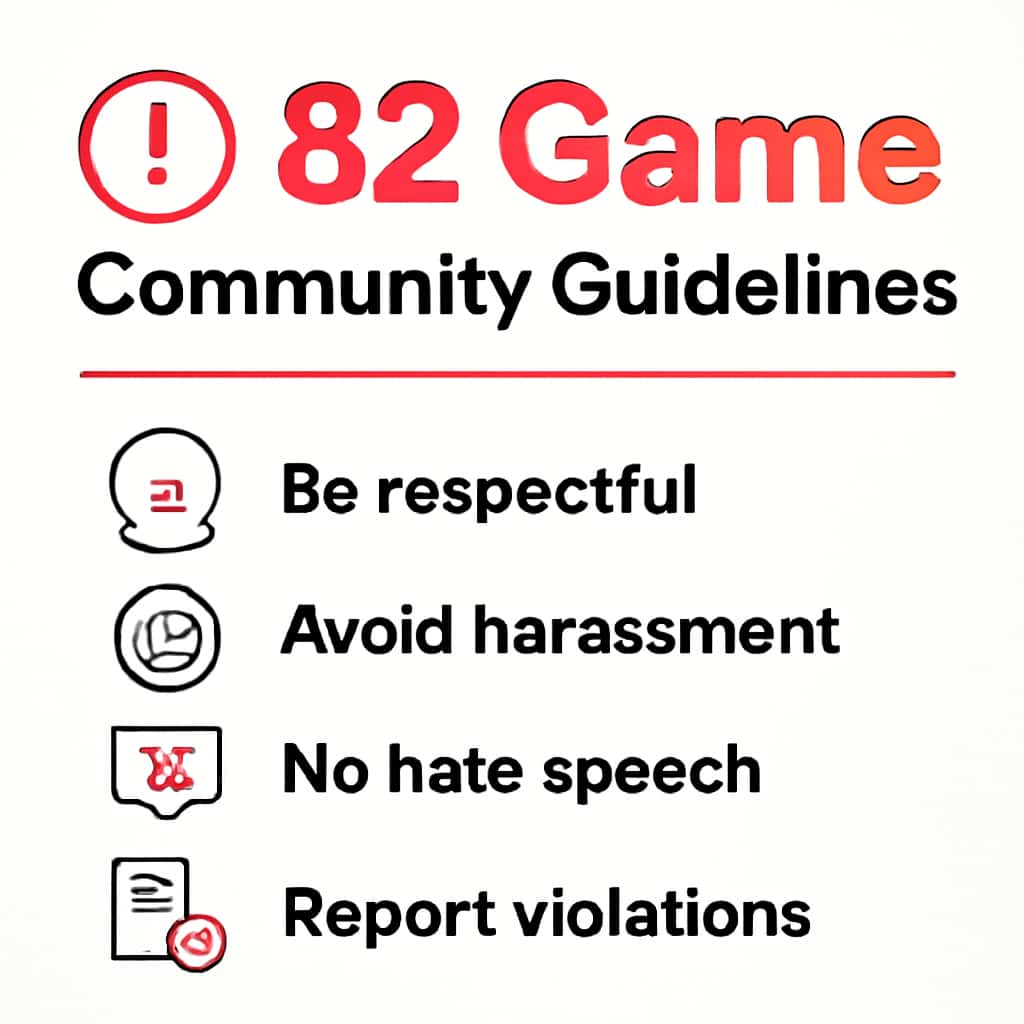 Illustration detailing the structure of the 82 Game Community Guidelines.
