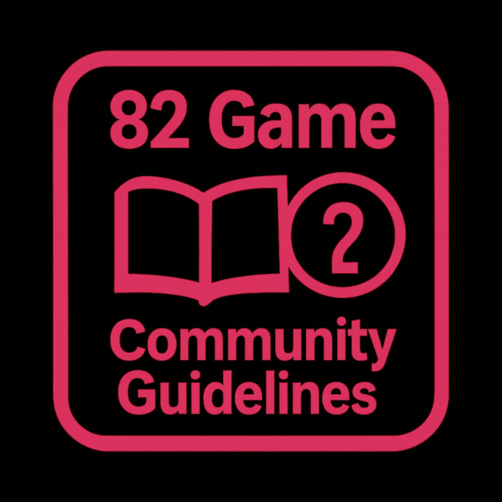 Icon representing the 82 Game Community Guidelines with essential elements.