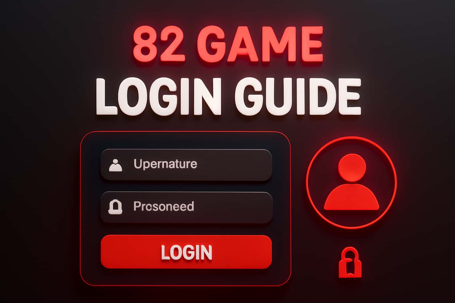 Informational scene depicting the 82 Game Login Guide with a modern design.