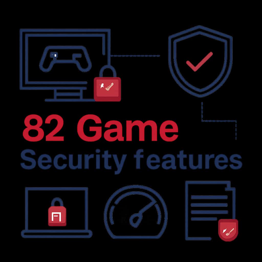 An educational diagram showing the security and safety features of 82 Game.