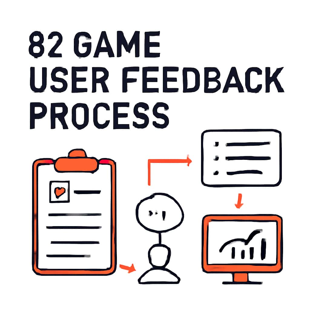 A diagram illustrating the feedback submission process for 82 Game.