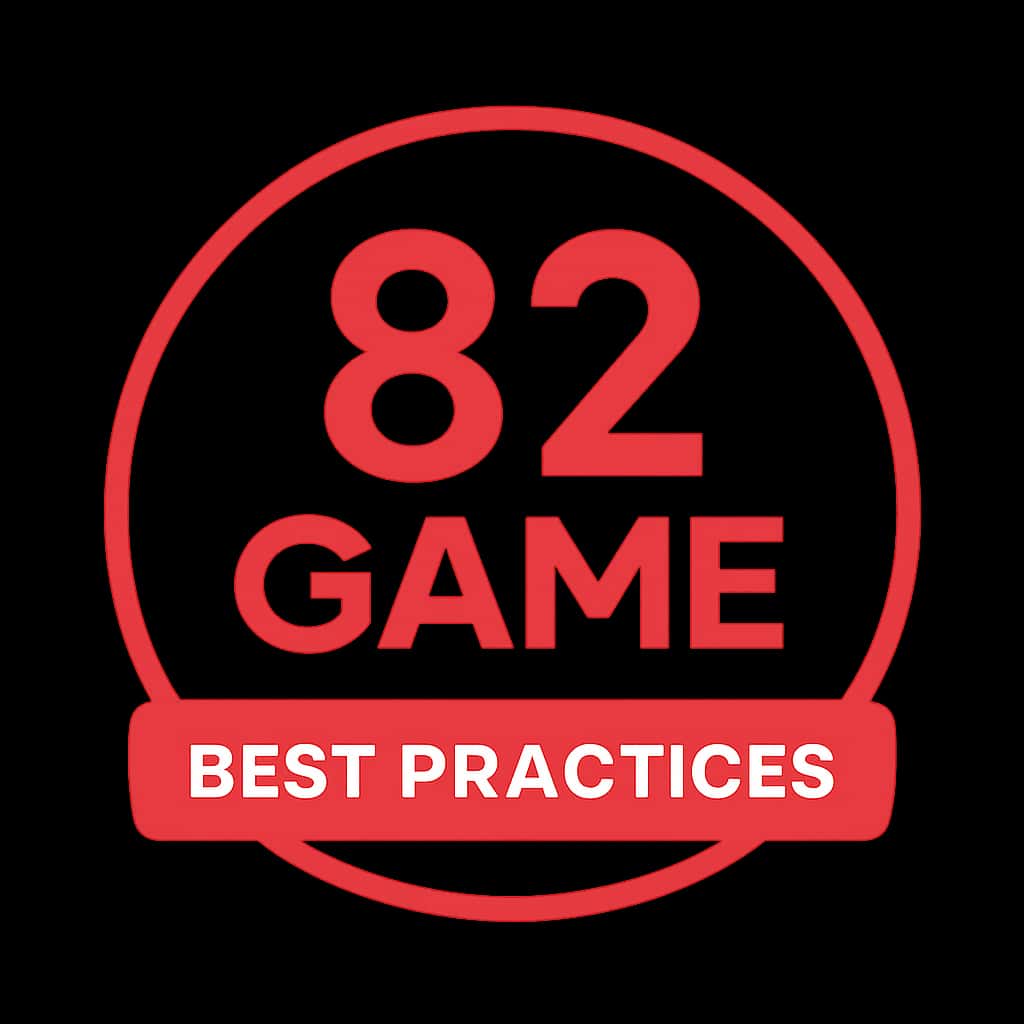 A badge representing best practices for 82 Game usage.