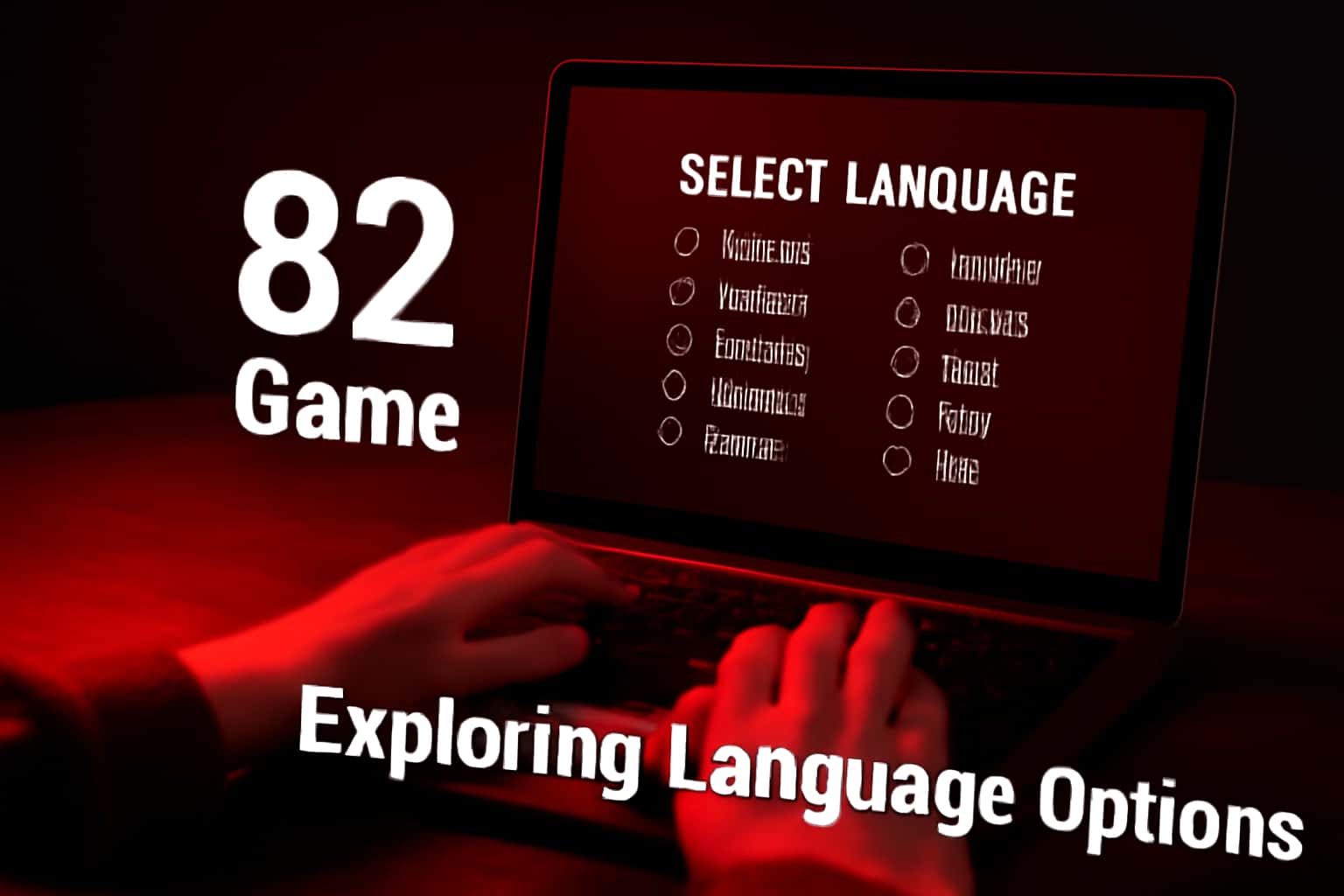 A visual representation of the 82 Game platform highlighting various language options.