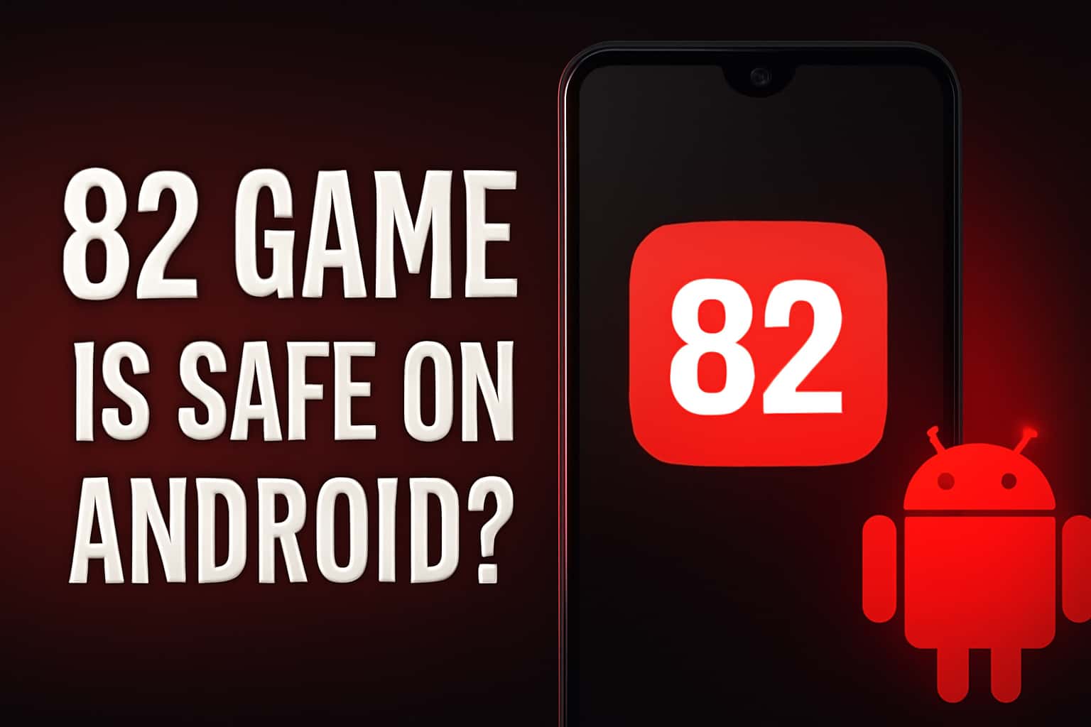 An informational graphic regarding the safety of 82 Game on Android devices.