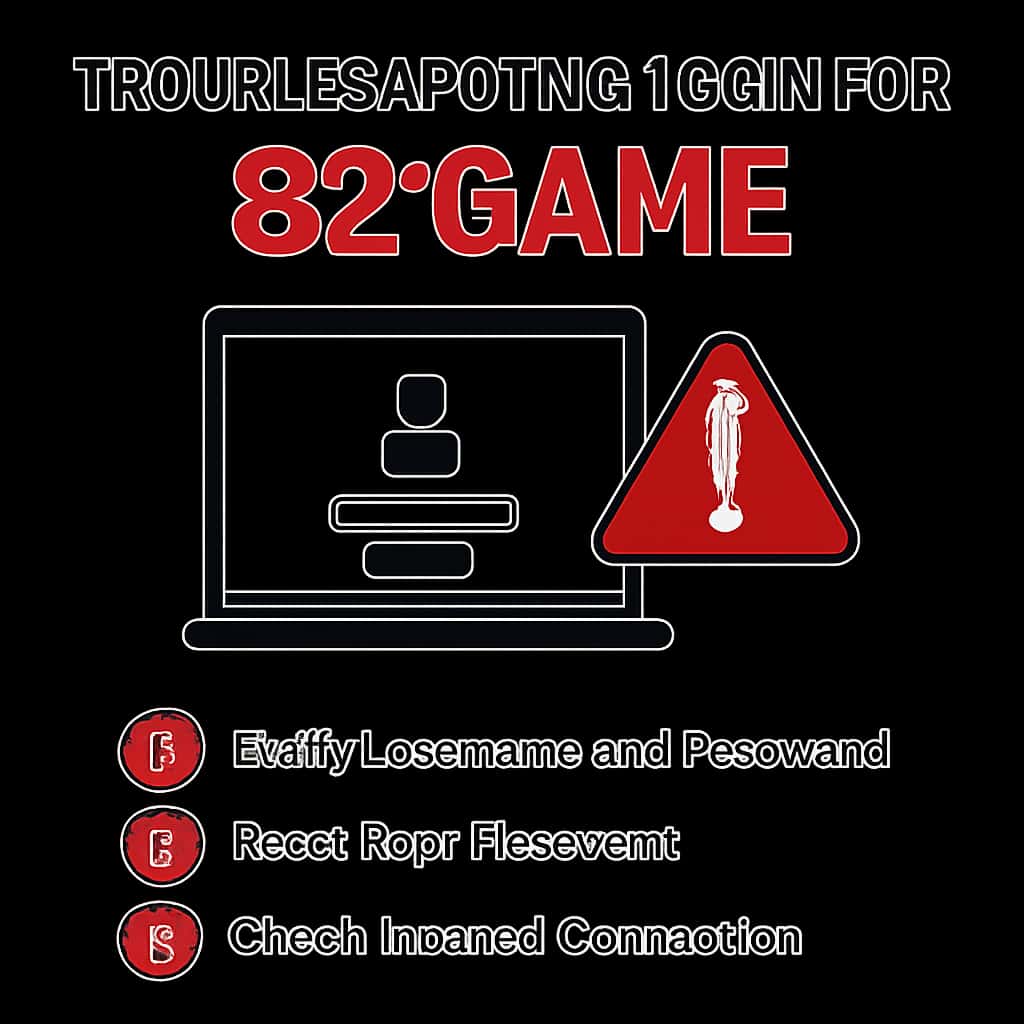 Illustration of common login issues in 82 Game.
