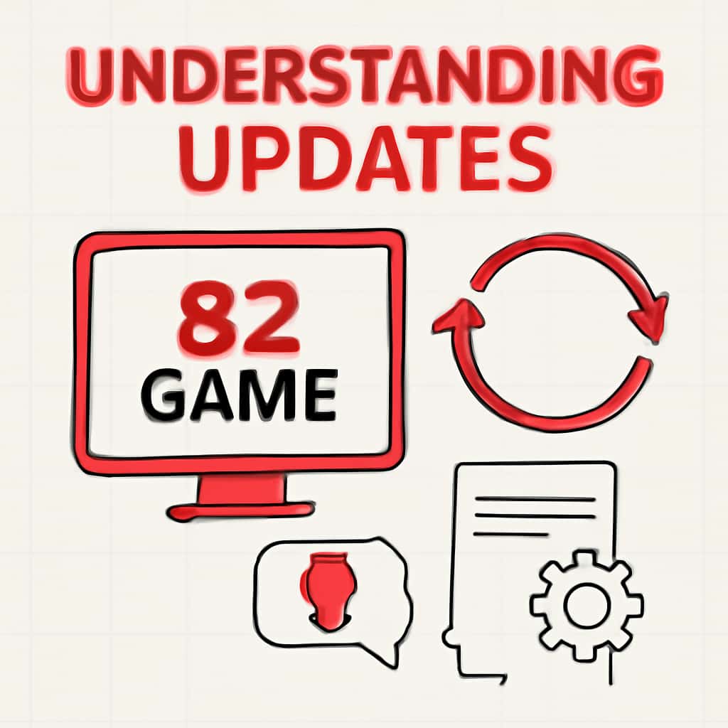 An educational diagram about 82 Game updates.